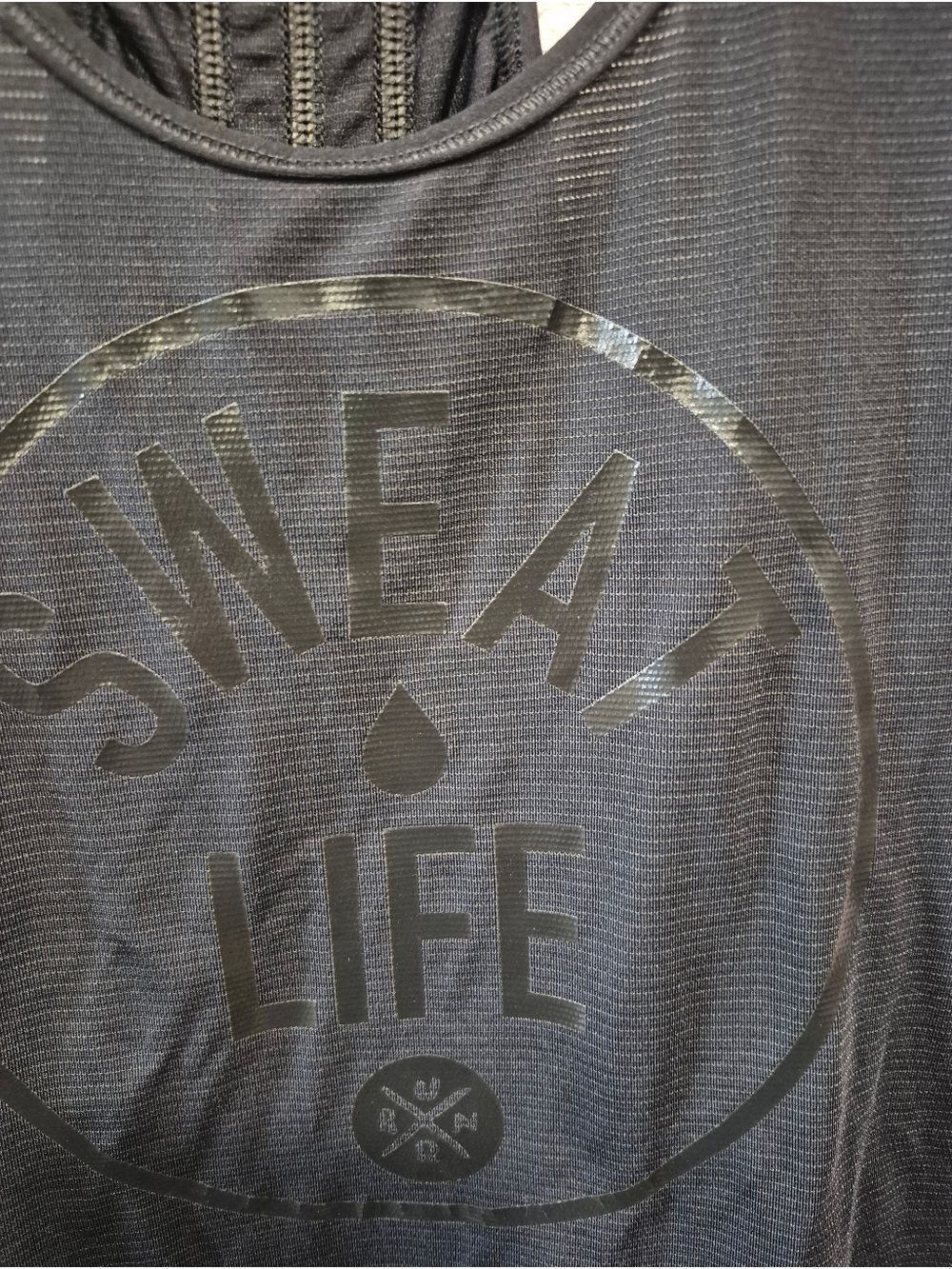 Lululemon Ruched Racerback Tank Top The Sweat Life Graphic Black Size 8 - Picture 2 of 5